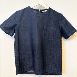 Marni Denim Linen Top Made in Italy | Minimalist Quiet Luxury